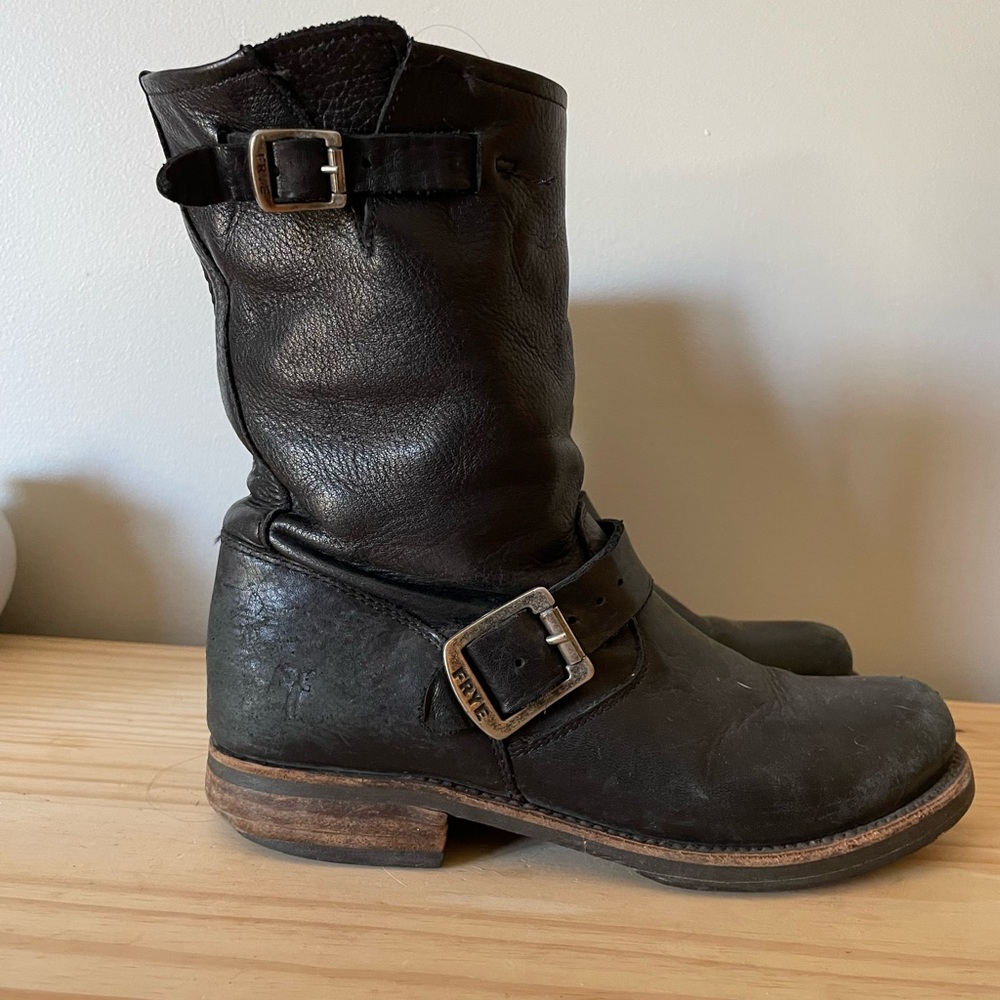 Frye Veronica Black Leather Boots